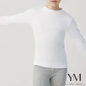 TÉRMICO LIGERO Camiseta manga larga cuello semicisne blanca