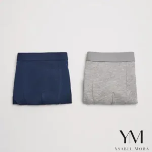 Pack de 2 bóxers juveniles algodón marino y gris