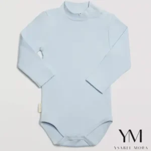 Body bebé básico cuello alto celeste