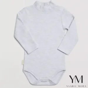 Body bebé básico cuello alto gris