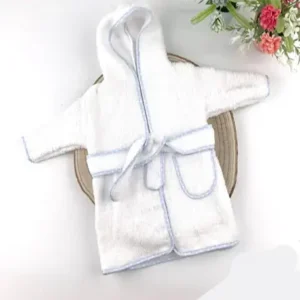 Bata de baño con capucha Celeste