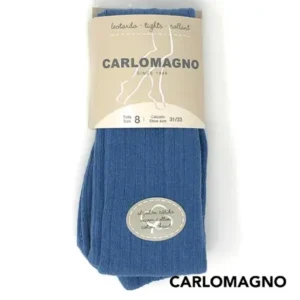 Leotardos Algodón Cálido Canalé Azul Francia