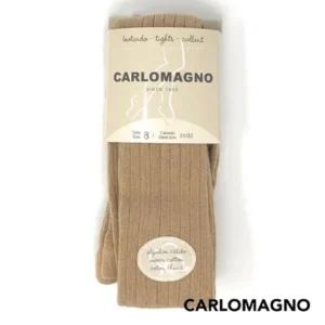 Leotardos Algodón Cálido Canalé Camel