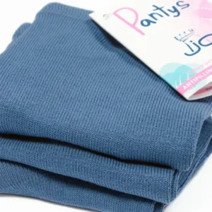 Leotardos lisos de algodón "no hace bolas" AZUL PLOMO