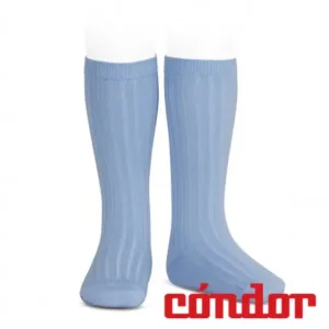Calcetines altos básicos canalé AZULADO