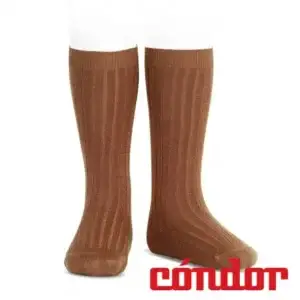 Calcetines altos básicos canalé CANELA