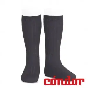 Calcetines altos básicos canalé CARBON