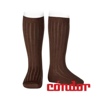 Calcetines altos básicos canalé CASTAÑA