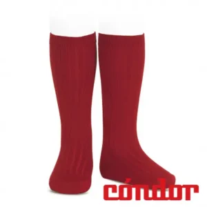 Calcetines altos básicos canalé GUINDA