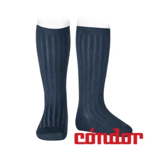 Calcetines altos básicos canalé LAPISLAZULI