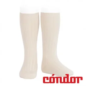 Calcetines altos básicos canalé LINO