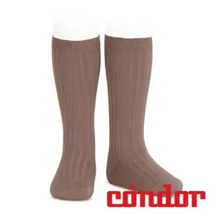 Calcetines altos básicos canalé PRALINE