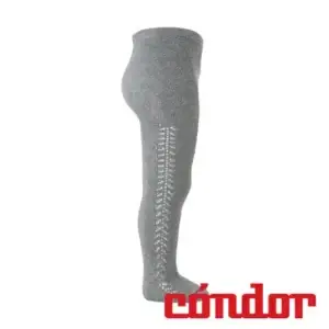 Leotardos algodón cálido con calado lateral GRIS CLARO