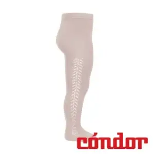 Leotardos algodón cálido con calado lateral ROSA EMPOLVADO