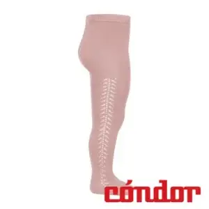 Leotardos algodón cálido con calado lateral ROSA PALO