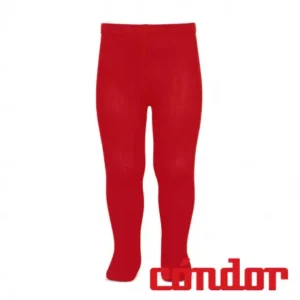 Leotardos básicos punto liso ROJO