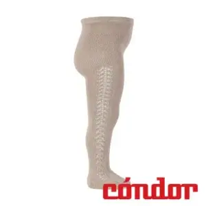 Leotardos algodón cálido con calado lateral PIEDRA