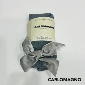 Leotardo lisos con lazo de terciopelo Gris Medio
