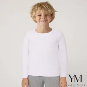 TÉRMICO LIGERO Camiseta algodón infantil manga larga Blanco