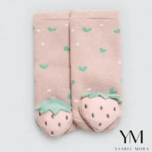 Calcetines bebé térmicos sensoriales fresa rosa