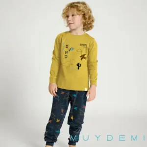 Pijama infantil estampado dinosaurios verde