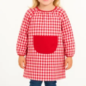 Baby colegial cerrado cuadros Rojo