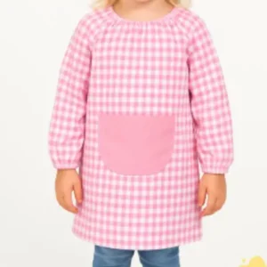 Baby colegial cerrado cuadros Rosa