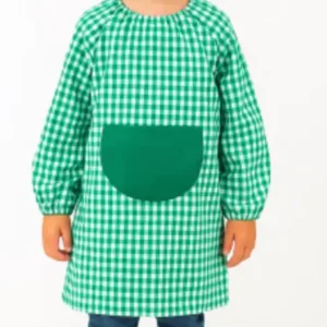 Baby colegial cerrado cuadros Verde