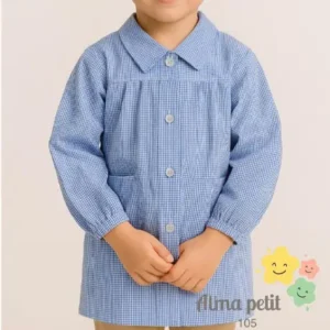 Baby colegial cuadros Azul
