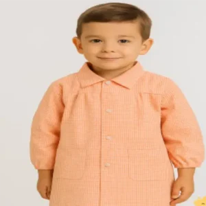 Baby colegial cuadros Naranja