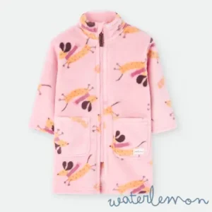 Bata Bebé Estampado de Perros Rosa