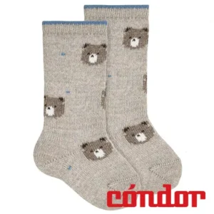 Calcetines altos mezcla lana merino osito TURRON