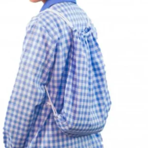 Bolsa colegio cuadros Azul