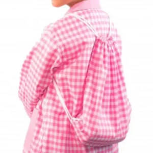 Bolsa colegio cuadros Rosa