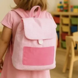 Mochila colegial cuadro Rosa
