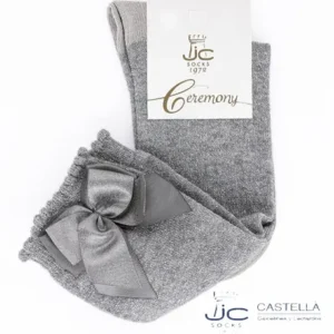 Calcetines altos brillantes lurex con lazo