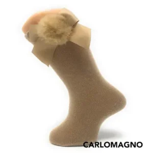 Calcetines Altos con Pompón y Lazo