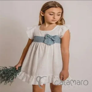Camisón para niña Blanco-Azul