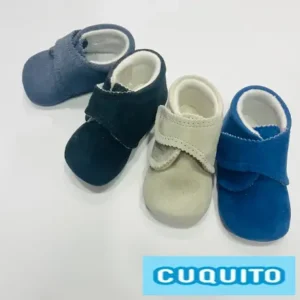 Botas de piel serraje de velcro con interior de pelo