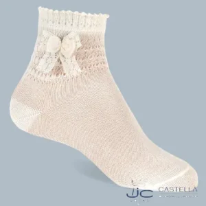 Calcetines semicalados de niña con lazo
