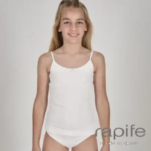 Ropa interior de primera comunión niña escote en V Crudo