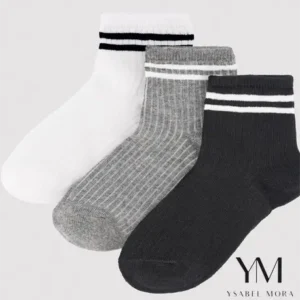 Pack 3 calcetines cortos infantiles detalle rayas