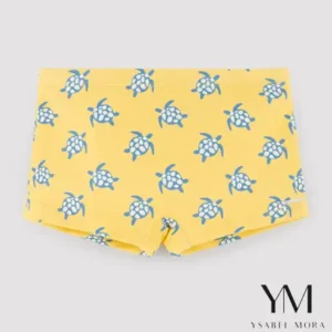 Bañador bóxer niño estampado tortugas amarillo